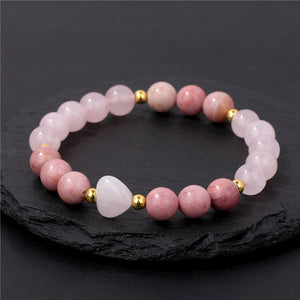 Bracelet 'Guérison Émotionnelle' - Rhodonite & Quartz Rose