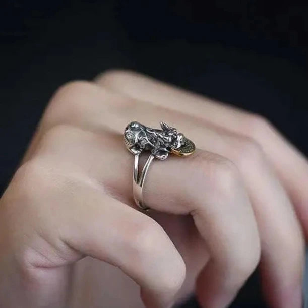 Bague Feng Shui 'Pixiu' pour Attirer l'Argent